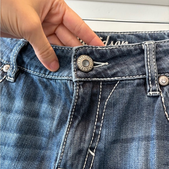 Harley Davidson Y2K Angel sequin sparkly flare jeans low rise - Picture 8 of 16